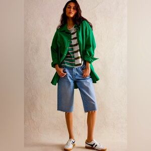 NWT Free People “Freddie” Green Button Down